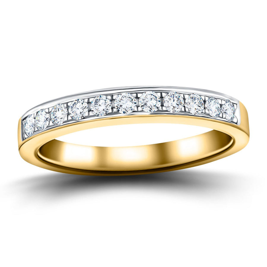 Lab Diamond 11 Stone Half Eternity Ring 0.25ct G/VS in 18k Yellow Gold - After Diamonds