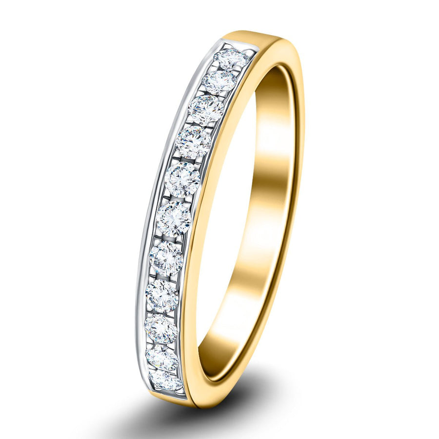 Lab Diamond 11 Stone Half Eternity Ring 0.25ct G/VS in 18k Yellow Gold - After Diamonds