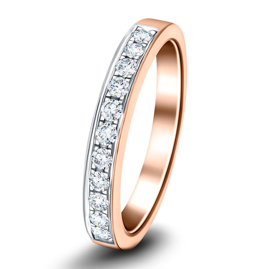 Lab Diamond 11 Stone Half Eternity Ring 0.25ct G/VS in 9k Rose Gold - After Diamonds