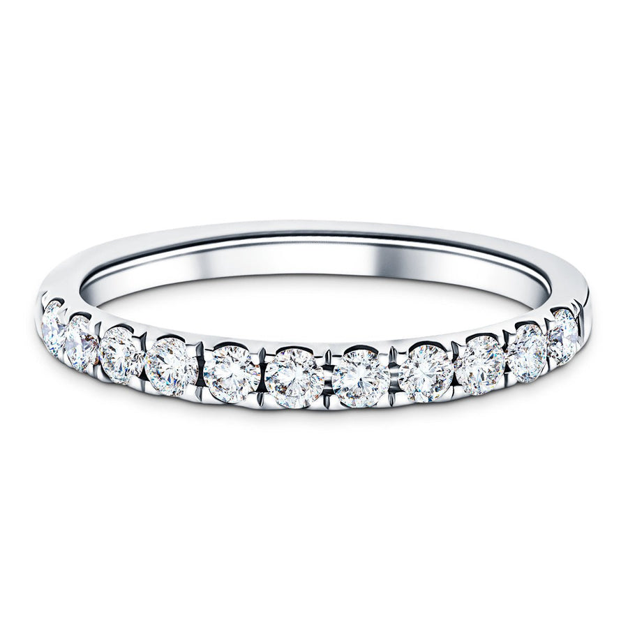 Lab Diamond 11 Stone Half Eternity Ring 0.40ct G/VS in 18k White Gold - After Diamonds