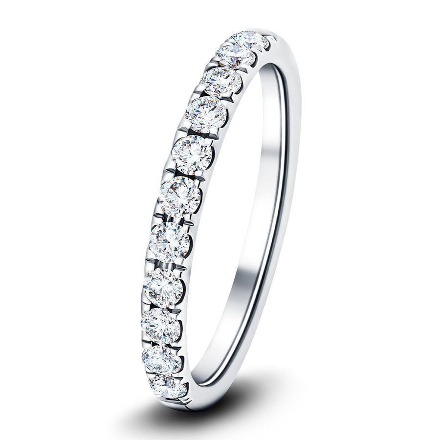 Lab Diamond 11 Stone Half Eternity Ring 0.40ct G/VS in 18k White Gold - After Diamonds