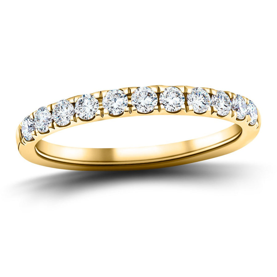 Lab Diamond 11 Stone Half Eternity Ring 0.40ct G/VS in 18k Yellow Gold - After Diamonds