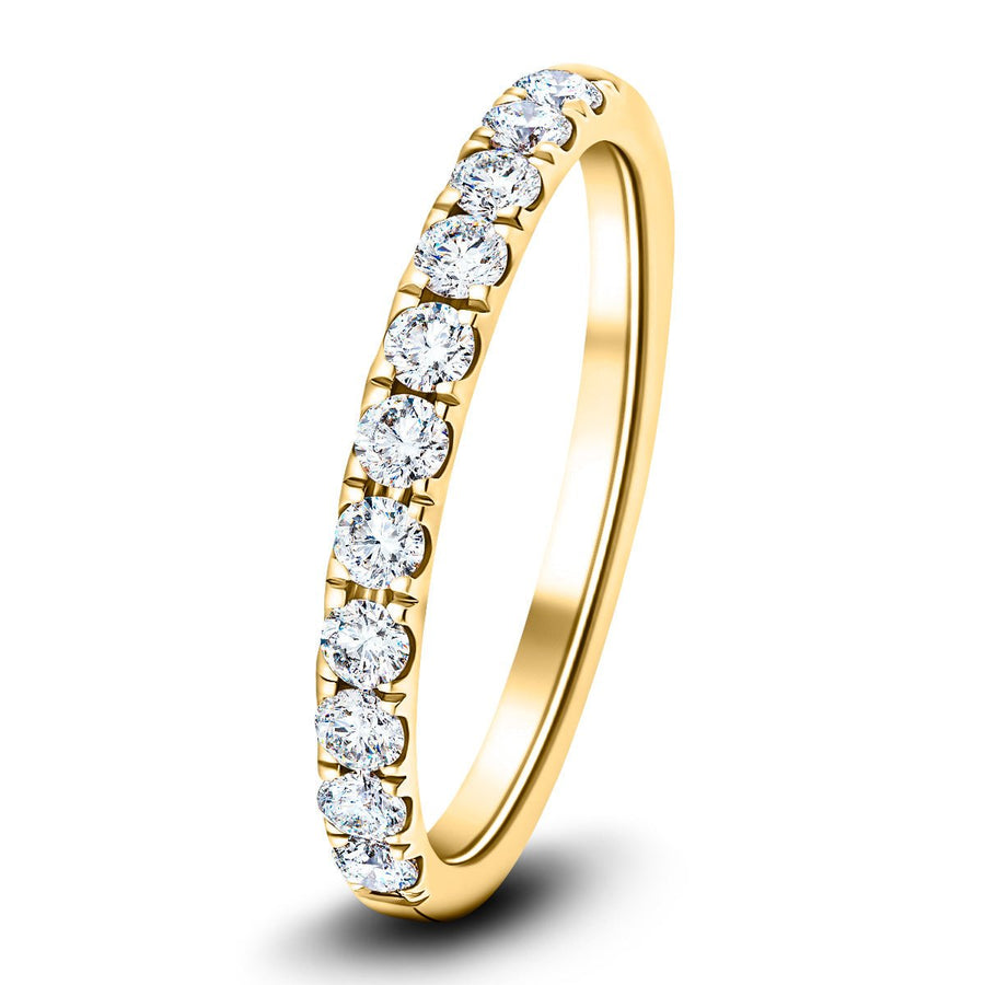 Lab Diamond 11 Stone Half Eternity Ring 0.40ct G/VS in 18k Yellow Gold - After Diamonds