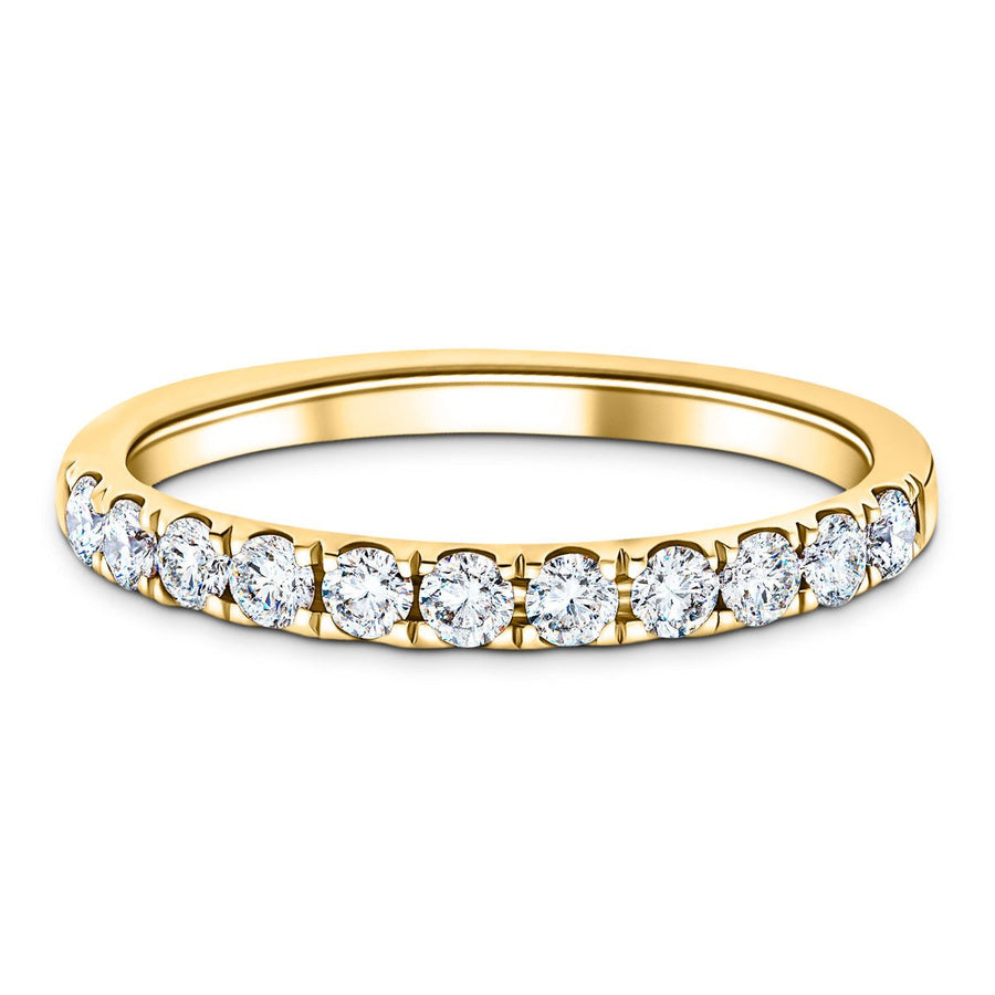 Lab Diamond 11 Stone Half Eternity Ring 0.40ct G/VS in 18k Yellow Gold - After Diamonds