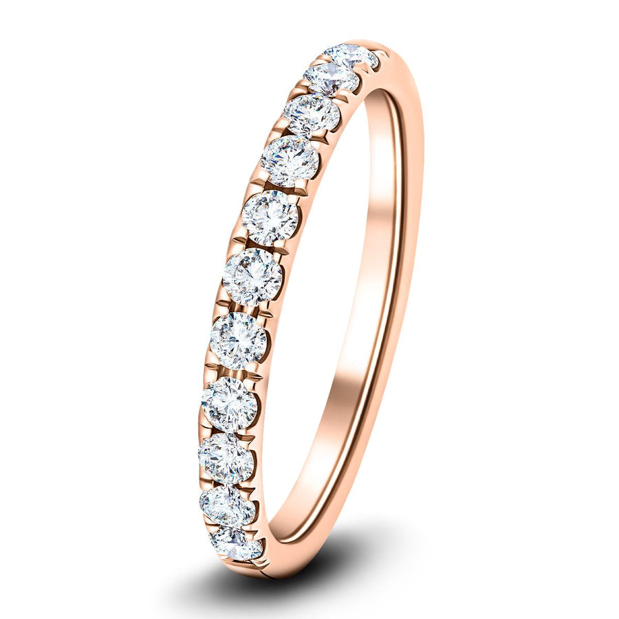 Lab Diamond 11 Stone Half Eternity Ring 0.40ct G/VS in 9k Rose Gold - After Diamonds