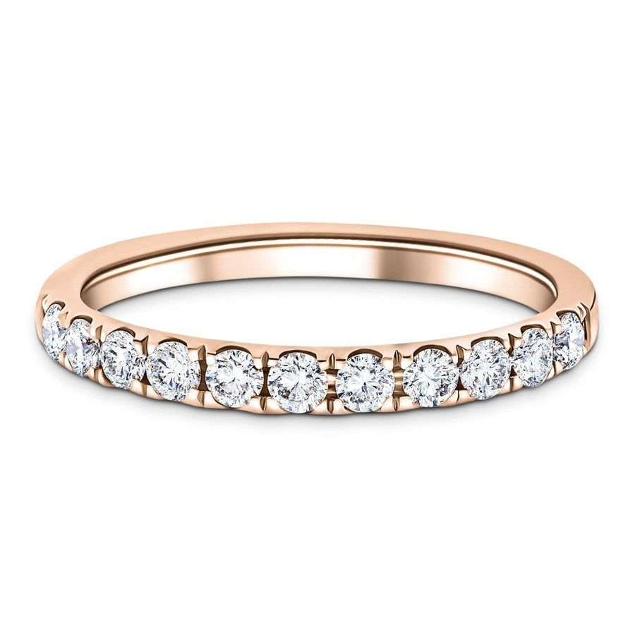 Lab Diamond 11 Stone Half Eternity Ring 0.75ct G/VS in 18k Rose Gold - After Diamonds