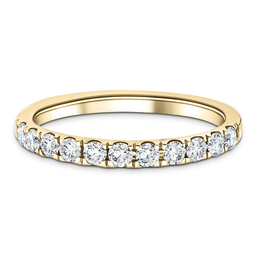 Lab Diamond 11 Stone Half Eternity Ring 0.75ct G/VS in 18k Yellow Gold - After Diamonds