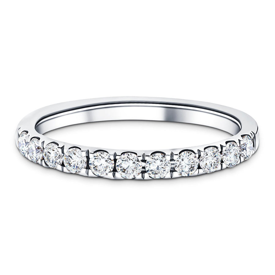 Lab Diamond 11 Stone Half Eternity Ring 0.75ct G/VS in 9k White Gold - After Diamonds