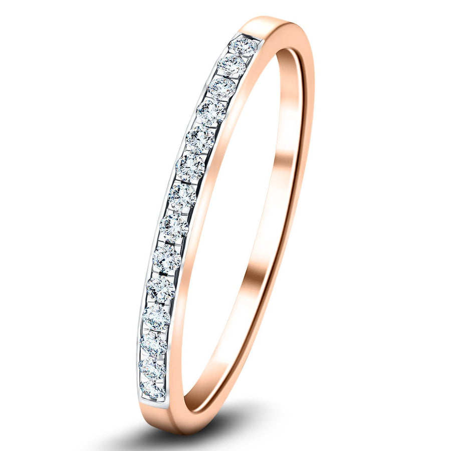 Lab Diamond 14 Stone Half Eternity Ring 0.15ct G/VS in 18k Rose Gold - After Diamonds