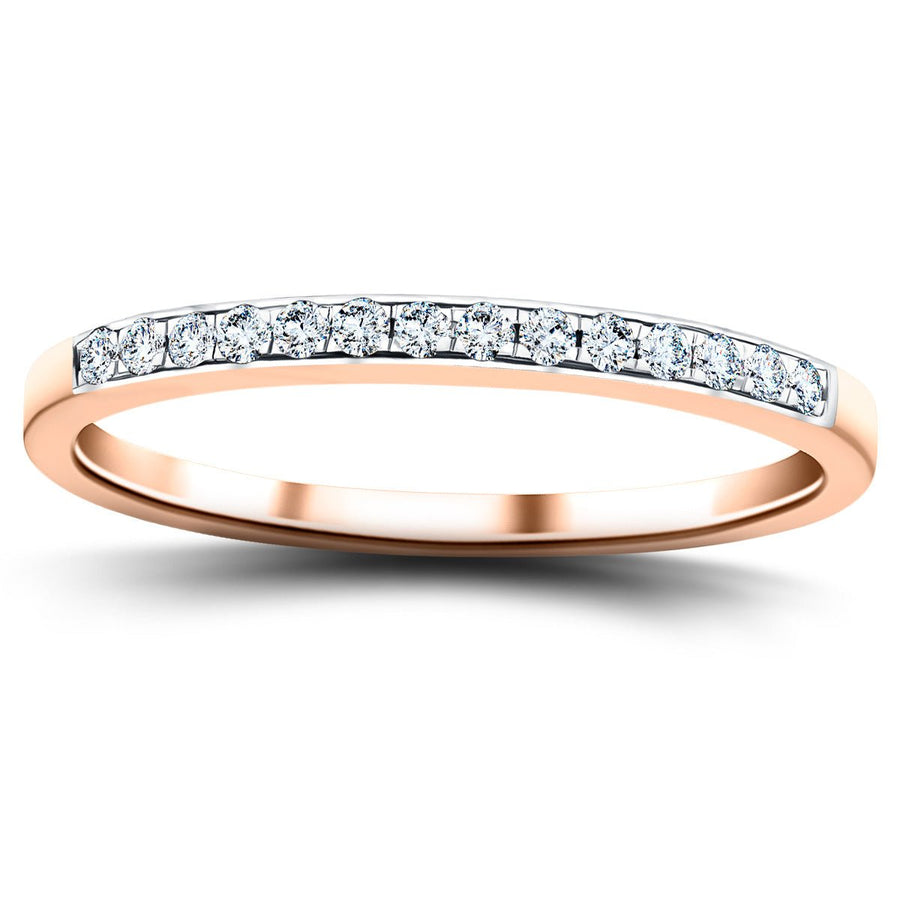 Lab Diamond 14 Stone Half Eternity Ring 0.15ct G/VS in 18k Rose Gold - After Diamonds