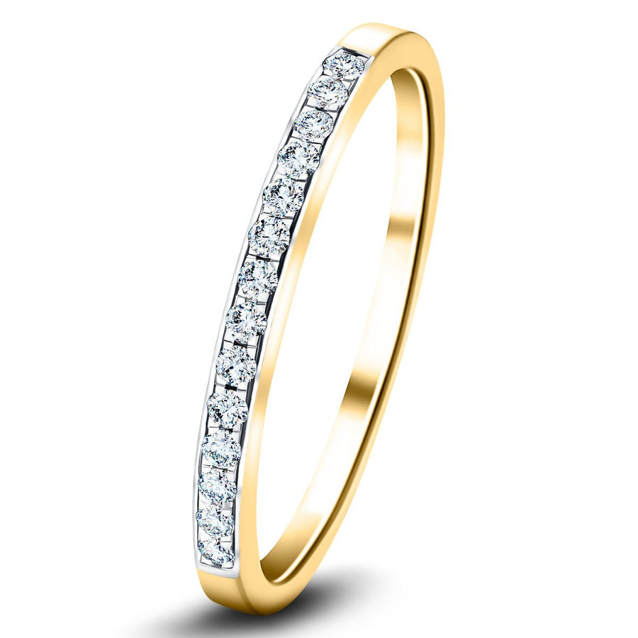 Lab Diamond 14 Stone Half Eternity Ring 0.15ct G/VS in 18k Yellow Gold - After Diamonds