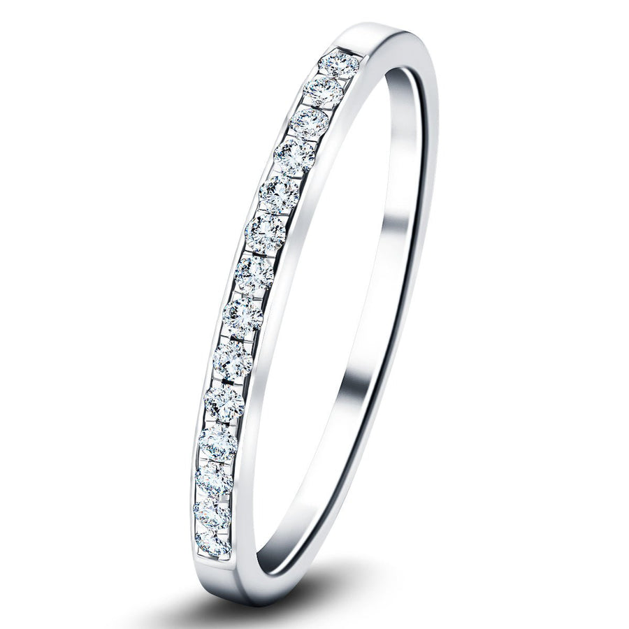 Lab Diamond 14 Stone Half Eternity Ring 0.15ct G/VS in 9k White Gold - After Diamonds