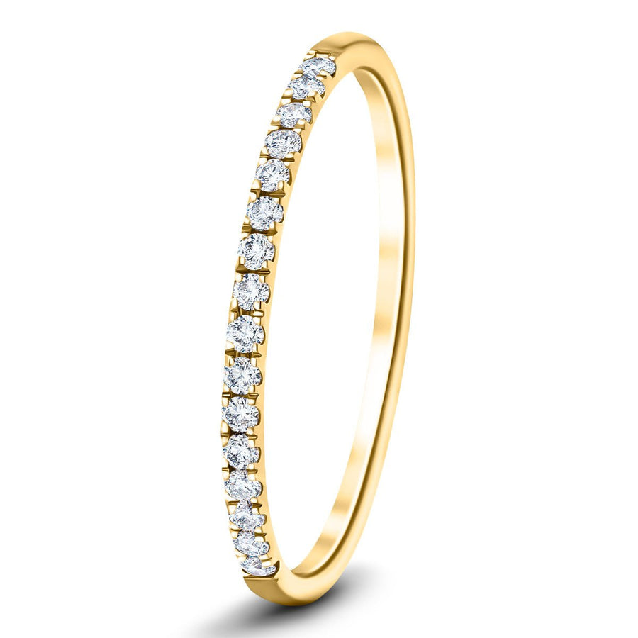 Lab Diamond 16 Stone Half Eternity Ring 0.15ct G/VS in 18k Yellow Gold - After Diamonds