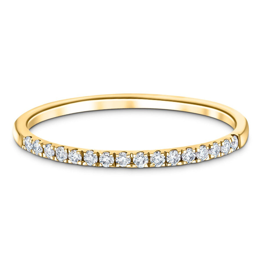 Lab Diamond 16 Stone Half Eternity Ring 0.15ct G/VS in 18k Yellow Gold - After Diamonds