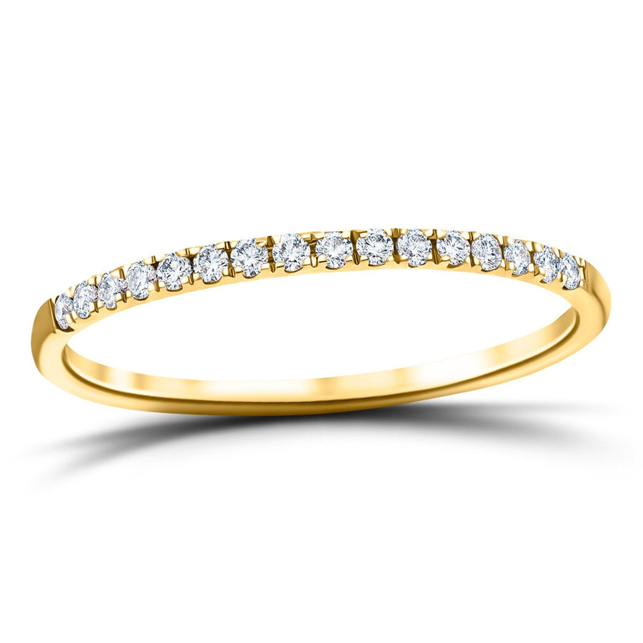 Lab Diamond 16 Stone Half Eternity Ring 0.15ct G/VS in 18k Yellow Gold - After Diamonds