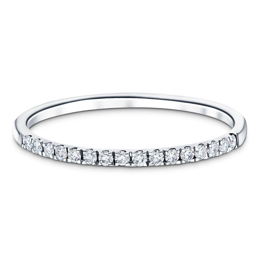 Lab Diamond 16 Stone Half Eternity Ring 0.15ct G/VS in Platinum - After Diamonds