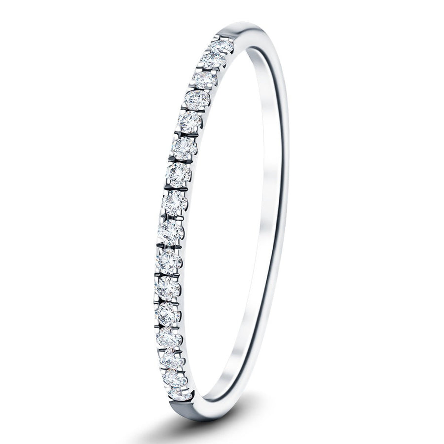 Lab Diamond 16 Stone Half Eternity Ring 0.15ct G/VS in Platinum - After Diamonds