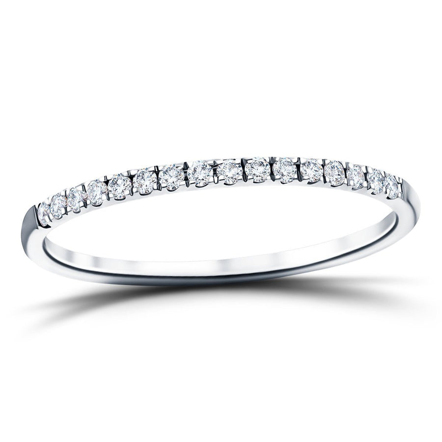 Lab Diamond 16 Stone Half Eternity Ring 0.15ct G/VS in Platinum - After Diamonds