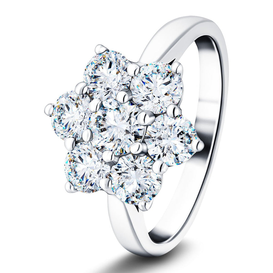 Lab Diamond 3.00ct Cluster Ring G/VS Quality in Platinum - After Diamonds