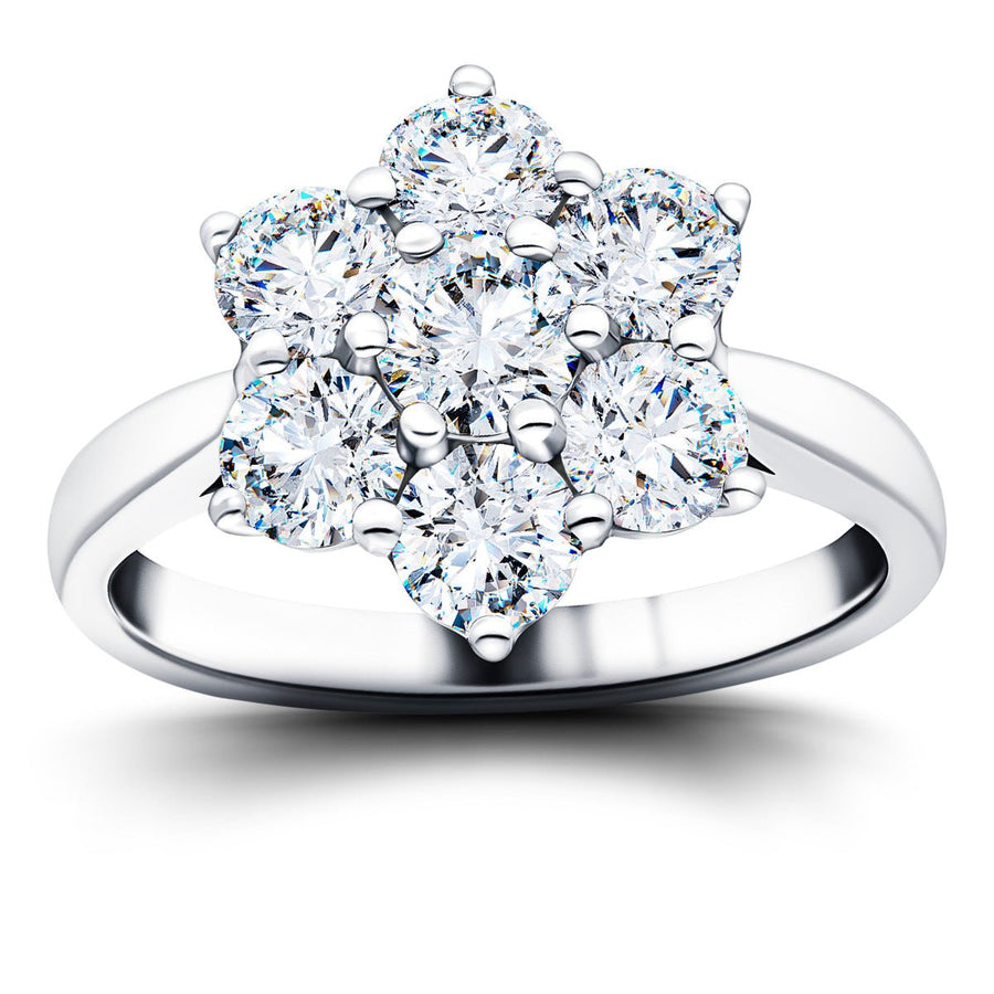 Lab Diamond 3.00ct Cluster Ring G/VS Quality in Platinum - After Diamonds