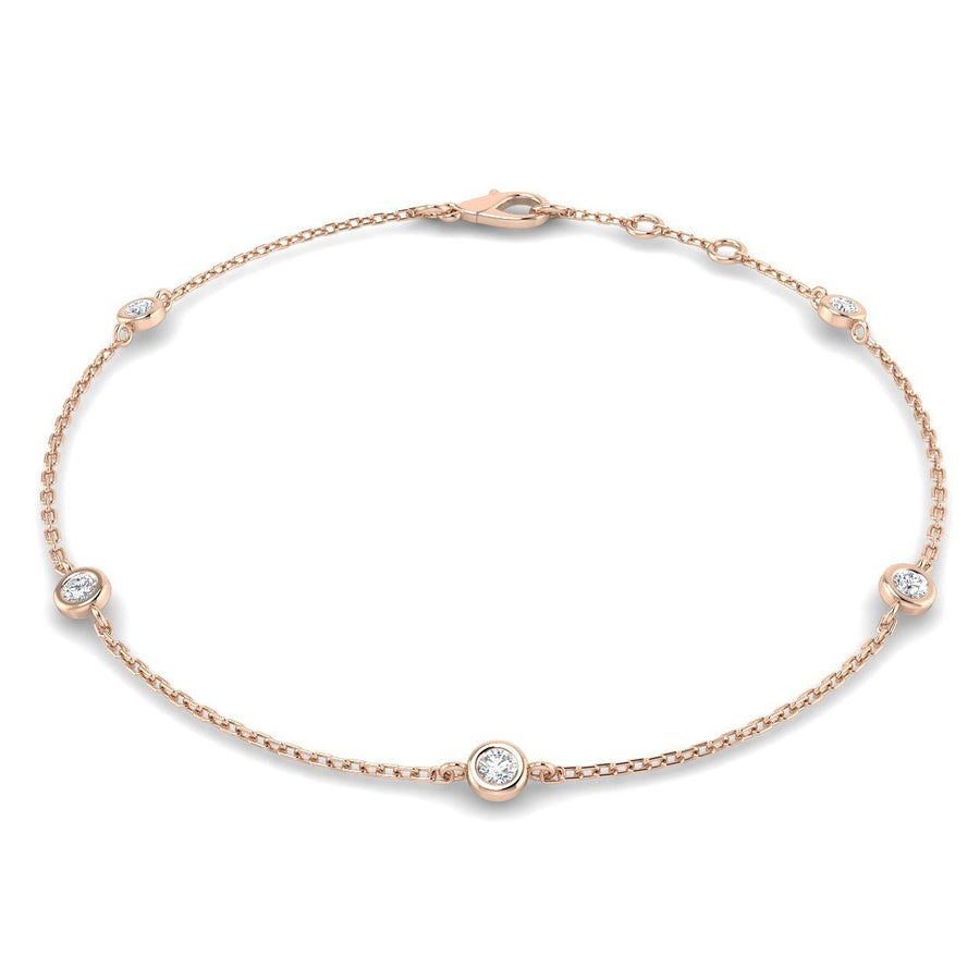 Lab Diamond Chain Bracelet 0.20ct G/VS in 9k Rose Gold - After Diamonds