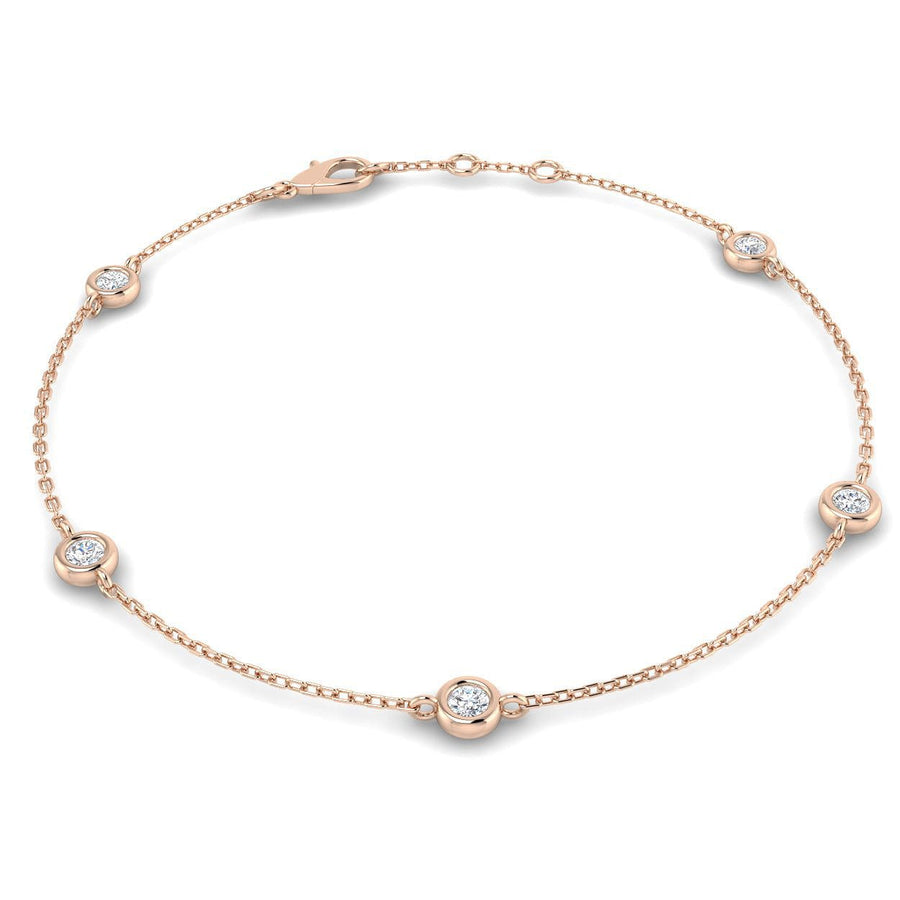 Lab Diamond Chain Bracelet 0.40ct G/VS in 18k Rose Gold - After Diamonds