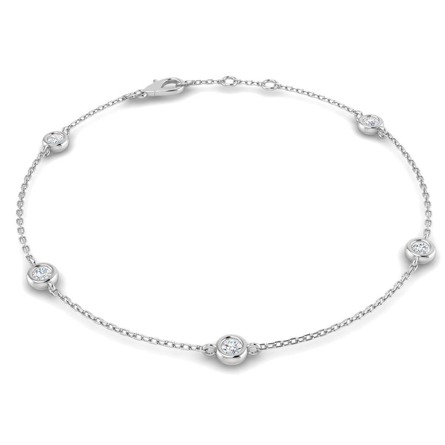 Lab Diamond Chain Bracelet 0.40ct G/VS in 18k White Gold - After Diamonds