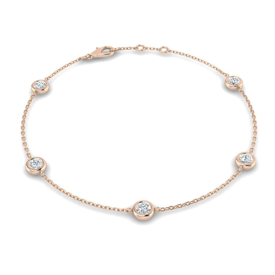 Lab Diamond Chain Bracelet 0.75ct G/VS in 18k Rose Gold - After Diamonds