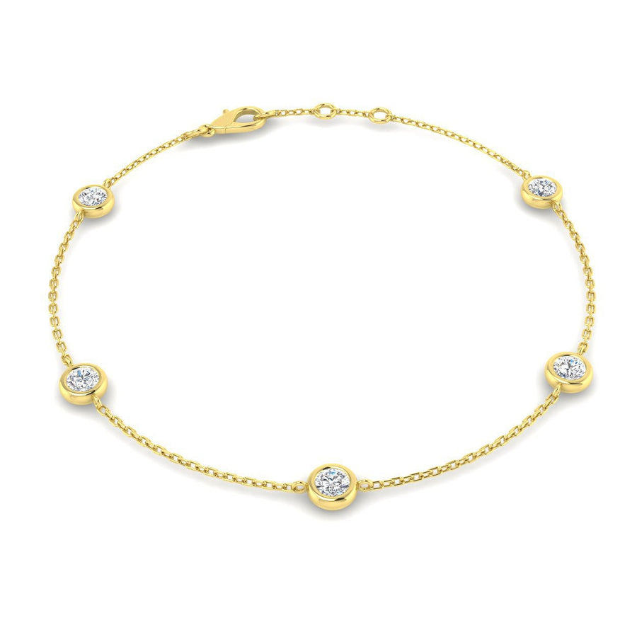 Lab Diamond Chain Bracelet 0.75ct G/VS in 18k Yellow Gold - After Diamonds