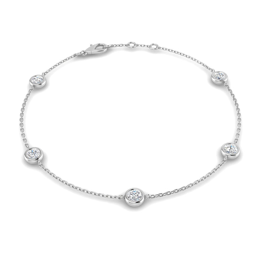 Lab Diamond Chain Bracelet 0.75ct G/VS in 9k White Gold - After Diamonds