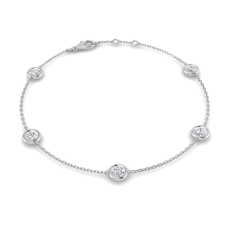 Lab Diamond Chain Bracelet 1.00ct G/VS in 18k White Gold - After Diamonds