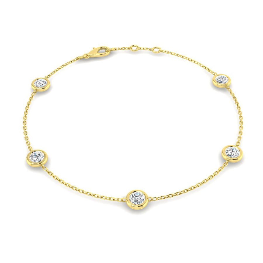 Lab Diamond Chain Bracelet 1.00ct G/VS in 18k Yellow Gold - After Diamonds