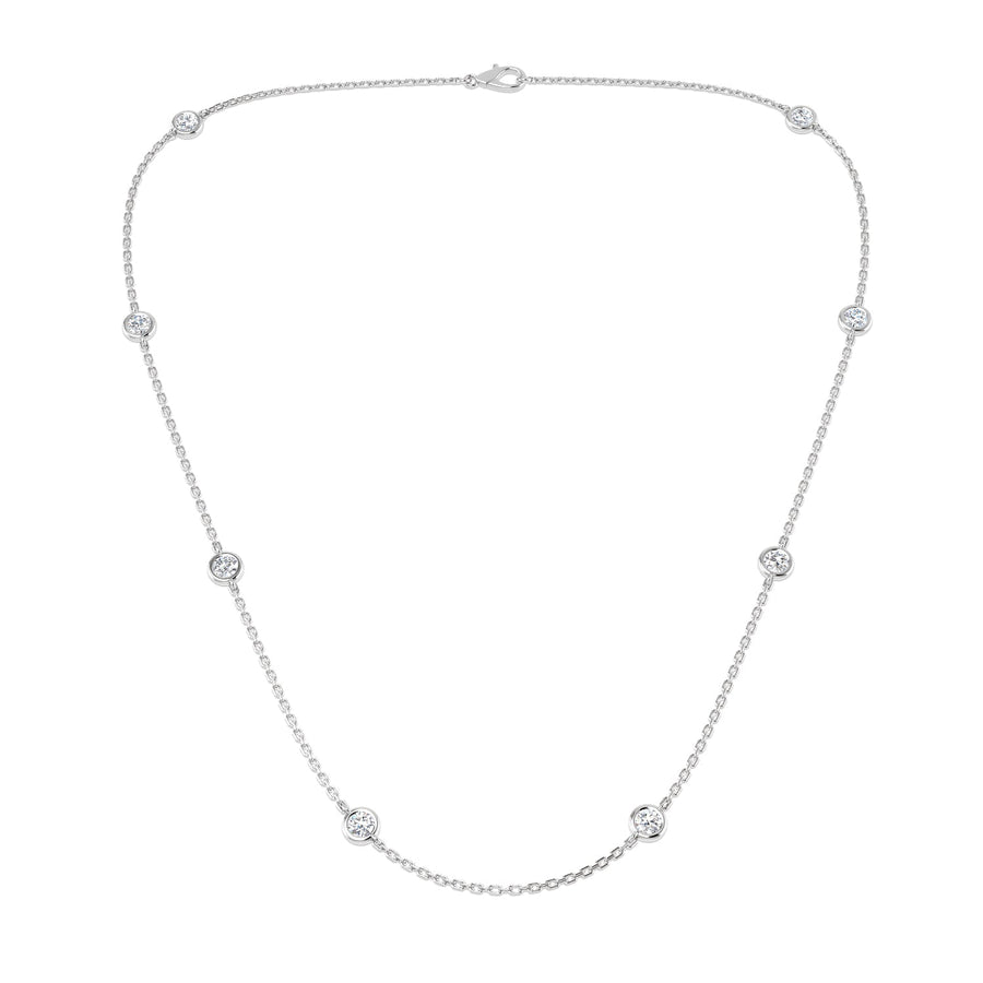 Lab Diamond Chain Necklace 0.32ct in 18k White Gold 16" - After Diamonds