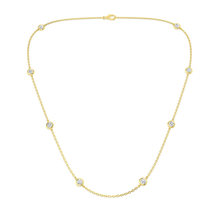 Lab Diamond Chain Necklace 0.32ct in 9k Yellow Gold 16" - After Diamonds