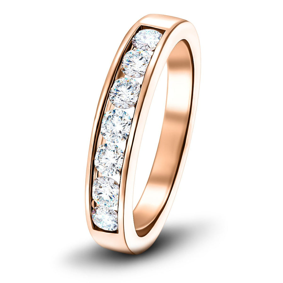 Lab Diamond Channel Half Eternity 0.50ct G/VS in 18k Rose Gold - After Diamonds