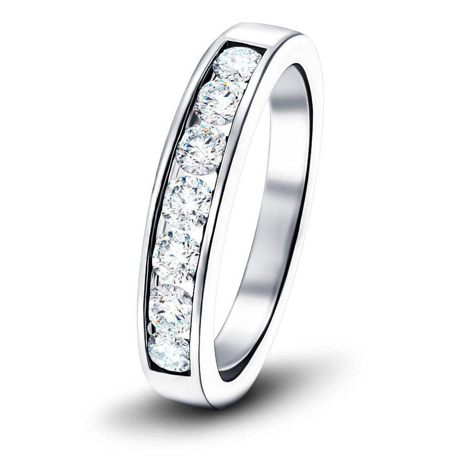 Lab Diamond Channel Half Eternity 0.50ct G/VS in 18k White Gold - After Diamonds