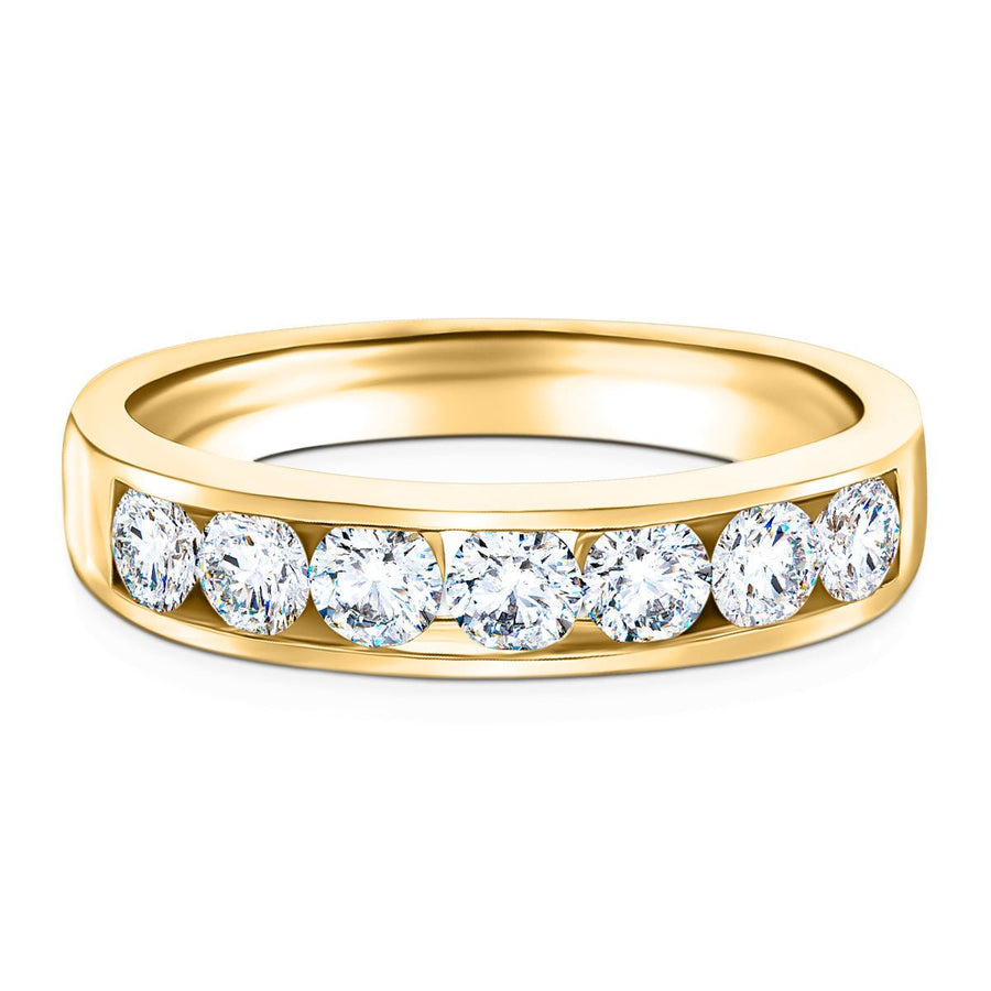 Lab Diamond Channel Half Eternity 1.00ct G/VS in 18k Yellow Gold - After Diamonds