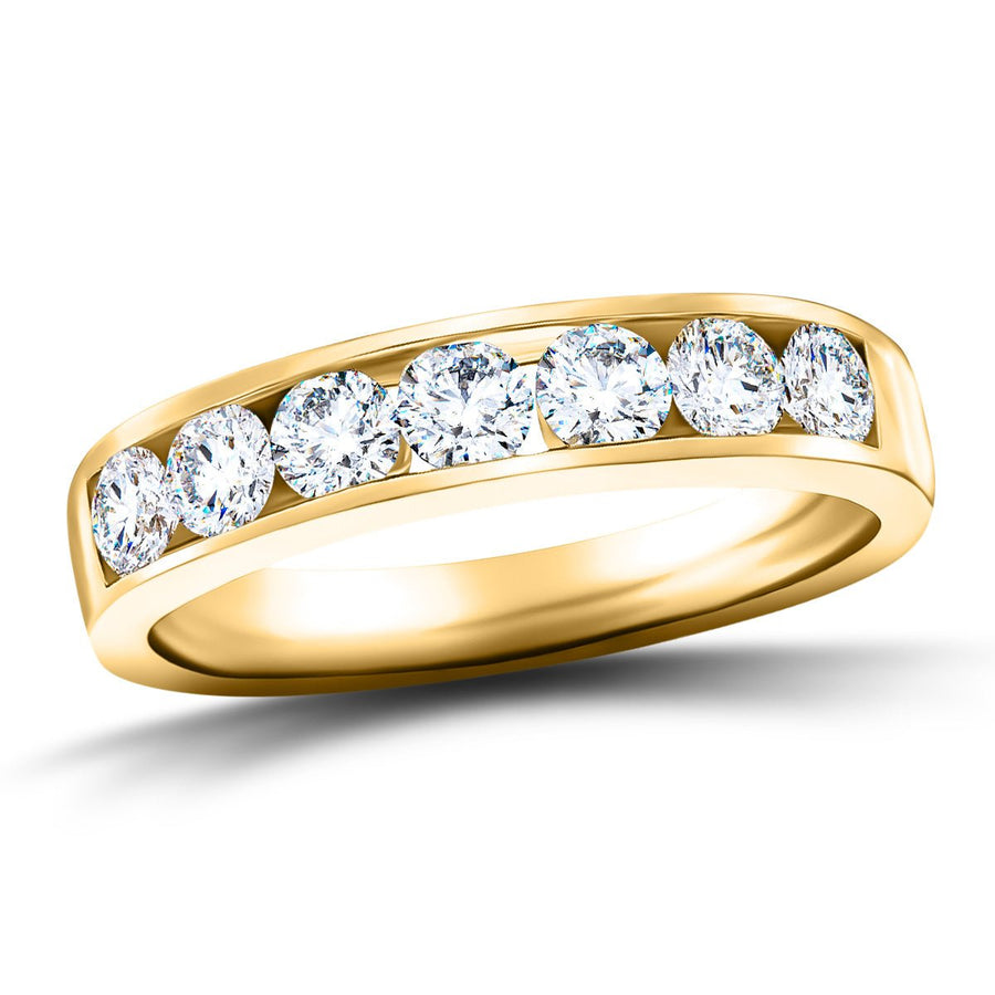 Lab Diamond Channel Half Eternity 1.00ct G/VS in 18k Yellow Gold - After Diamonds