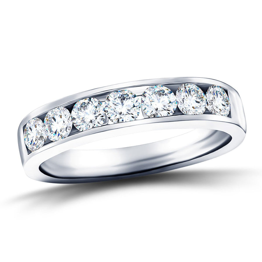 Lab Diamond Channel Half Eternity 1.00ct G/VS in 9k White Gold - After Diamonds