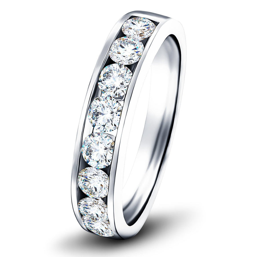 Lab Diamond Channel Half Eternity 2.00ct G/VS in 18k White Gold - After Diamonds