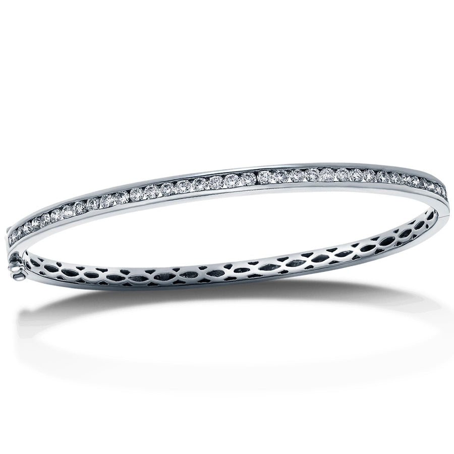 Lab Diamond Channel Set Bangle 1.50ct in G/VS 18k White Gold - After Diamonds