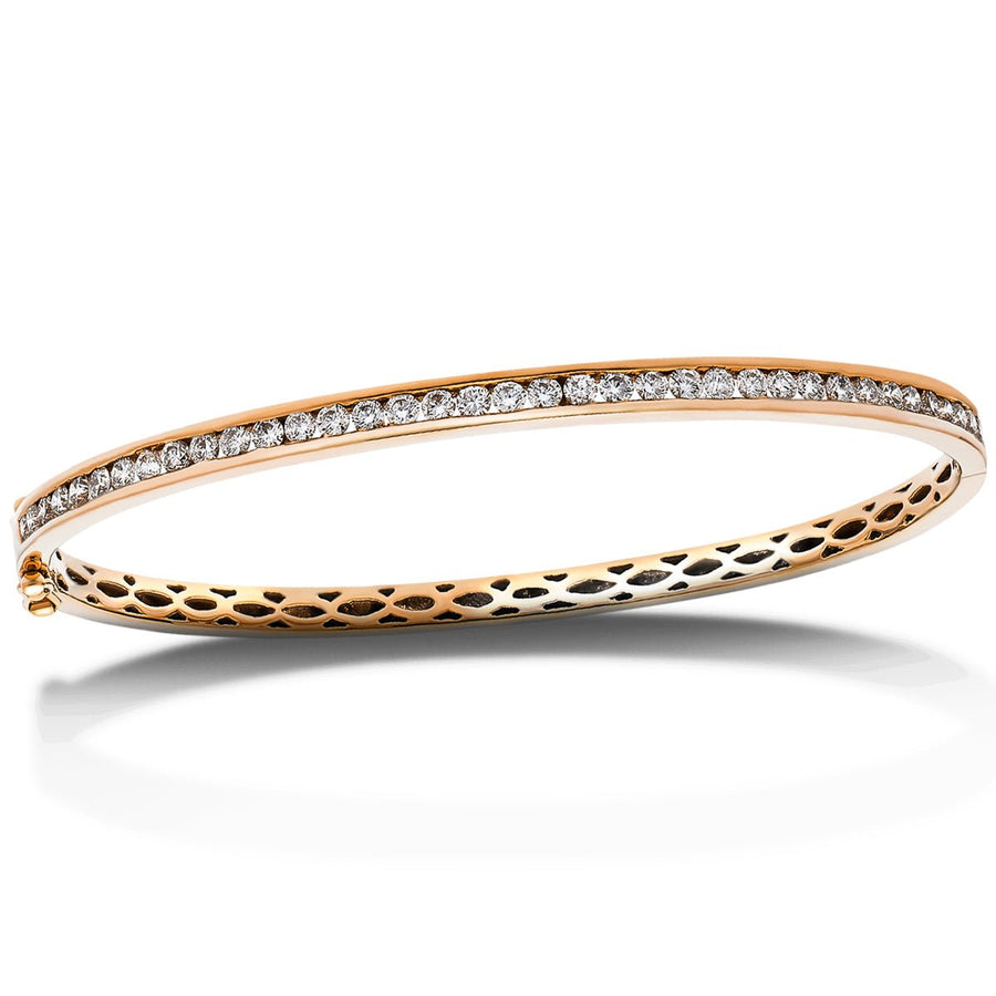 Lab Diamond Channel Set Bangle 3.00ct in G/VS 18k Rose Gold - After Diamonds