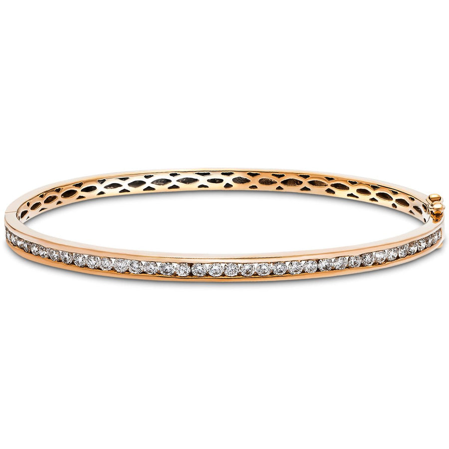 Lab Diamond Channel Set Bangle 3.00ct in G/VS 18k Rose Gold - After Diamonds