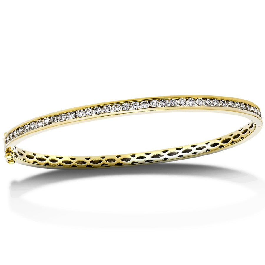 Lab Diamond Channel Set Bangle 3.00ct in G/VS 18k Yellow Gold - After Diamonds