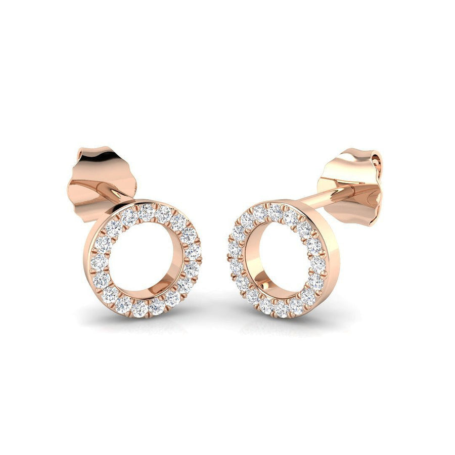 Lab Diamond Circle Earrings 0.15ct G/VS in 9k Rose Gold - After Diamonds