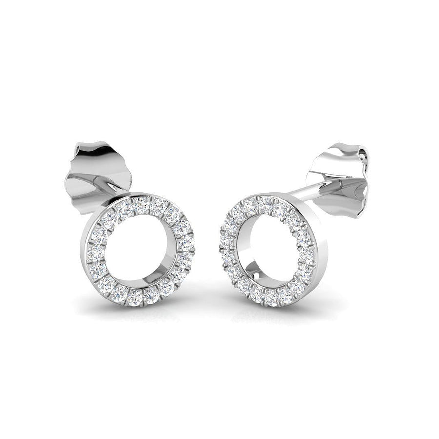 Lab Diamond Circle Earrings 0.15ct G/VS in 9k White Gold - After Diamonds