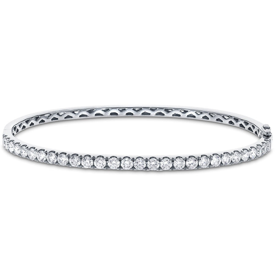 Lab Diamond Claw Set Bangle 1.00ct G/VS in 18k White Gold - After Diamonds