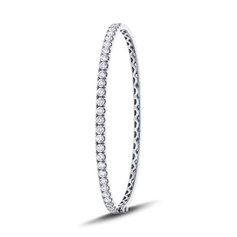 Lab Diamond Claw Set Bangle 1.00ct G/VS in 18k White Gold - After Diamonds