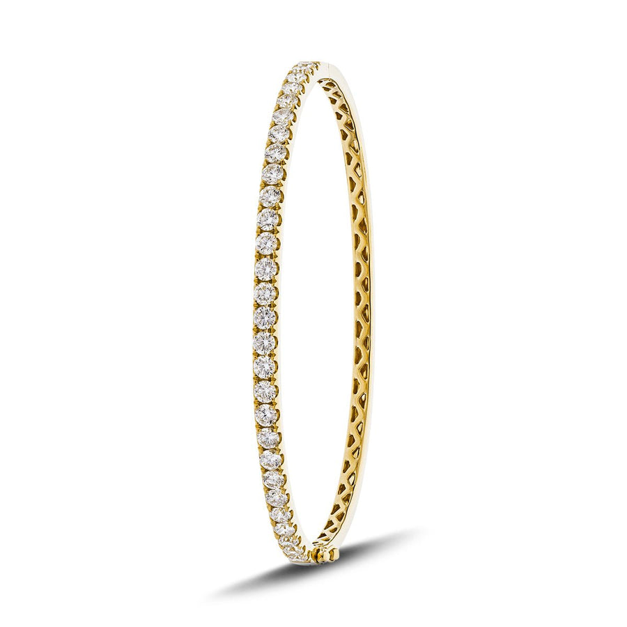 Lab Diamond Claw Set Bangle 1.00ct G/VS in 18k Yellow Gold - After Diamonds