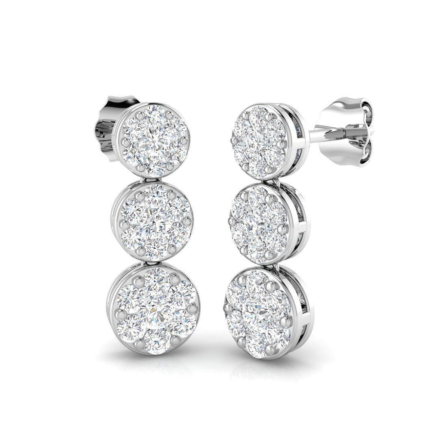 Lab Diamond Cluster Drop Earrings 1.20ct G/VS in 925 Silver - After Diamonds